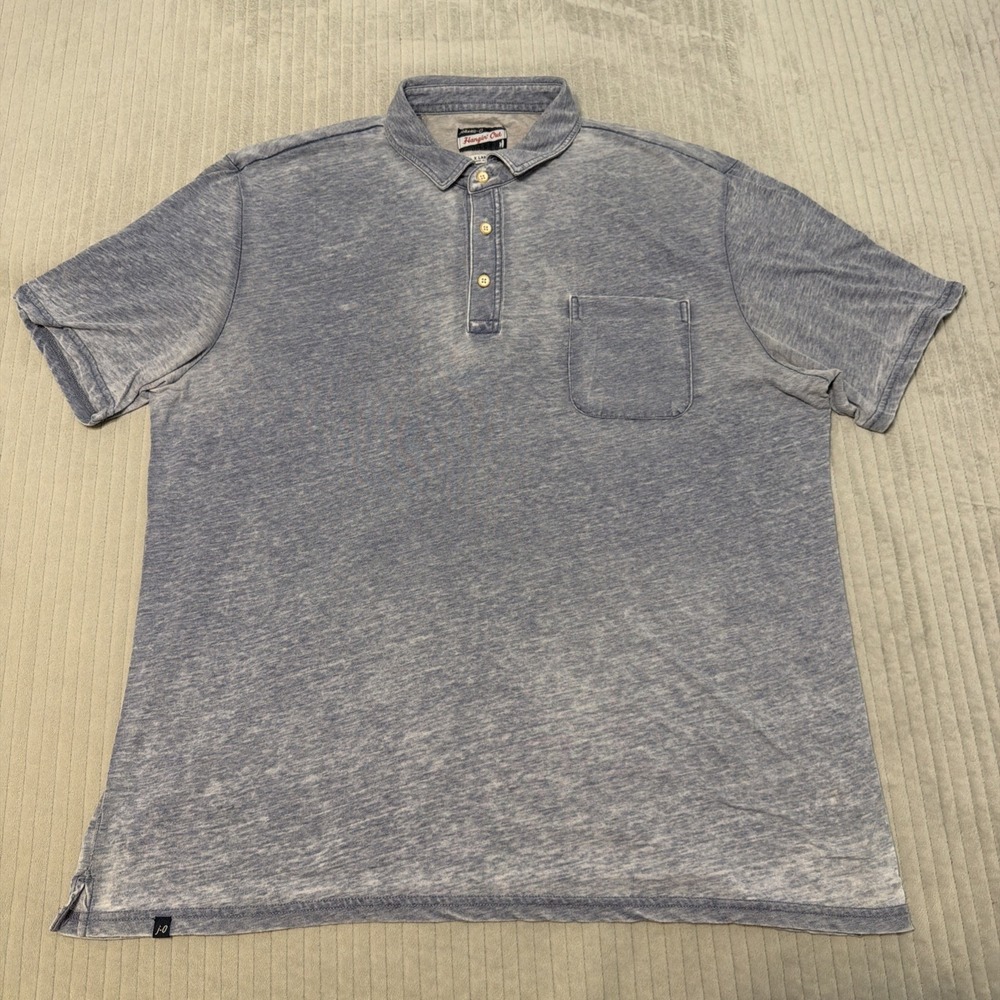 Johnnie-O Hangin' Out Polo Shirt Men's XL Blue Pocket Stretch Golf Beach Thin